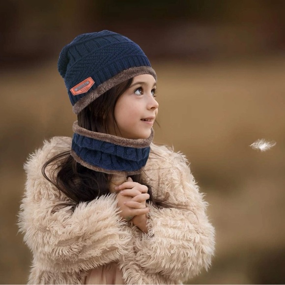 Kids Winter Hat and Scarf Set, 2Pcs Warm Knit Beanie Cap and Scarf 2 Set - Picture 7 of 8